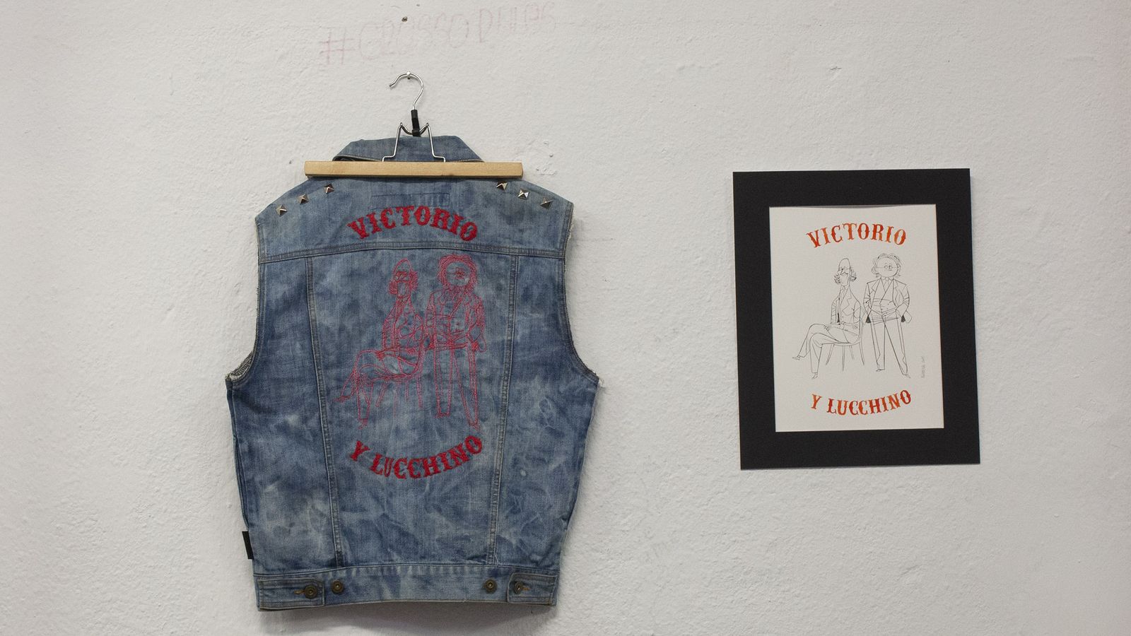 La cazadora dedicada a Victorio y Lucchino.
