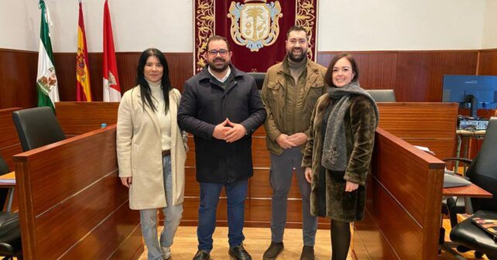 Rogelio Pinto junto a concejales socialistas en La Palma.
