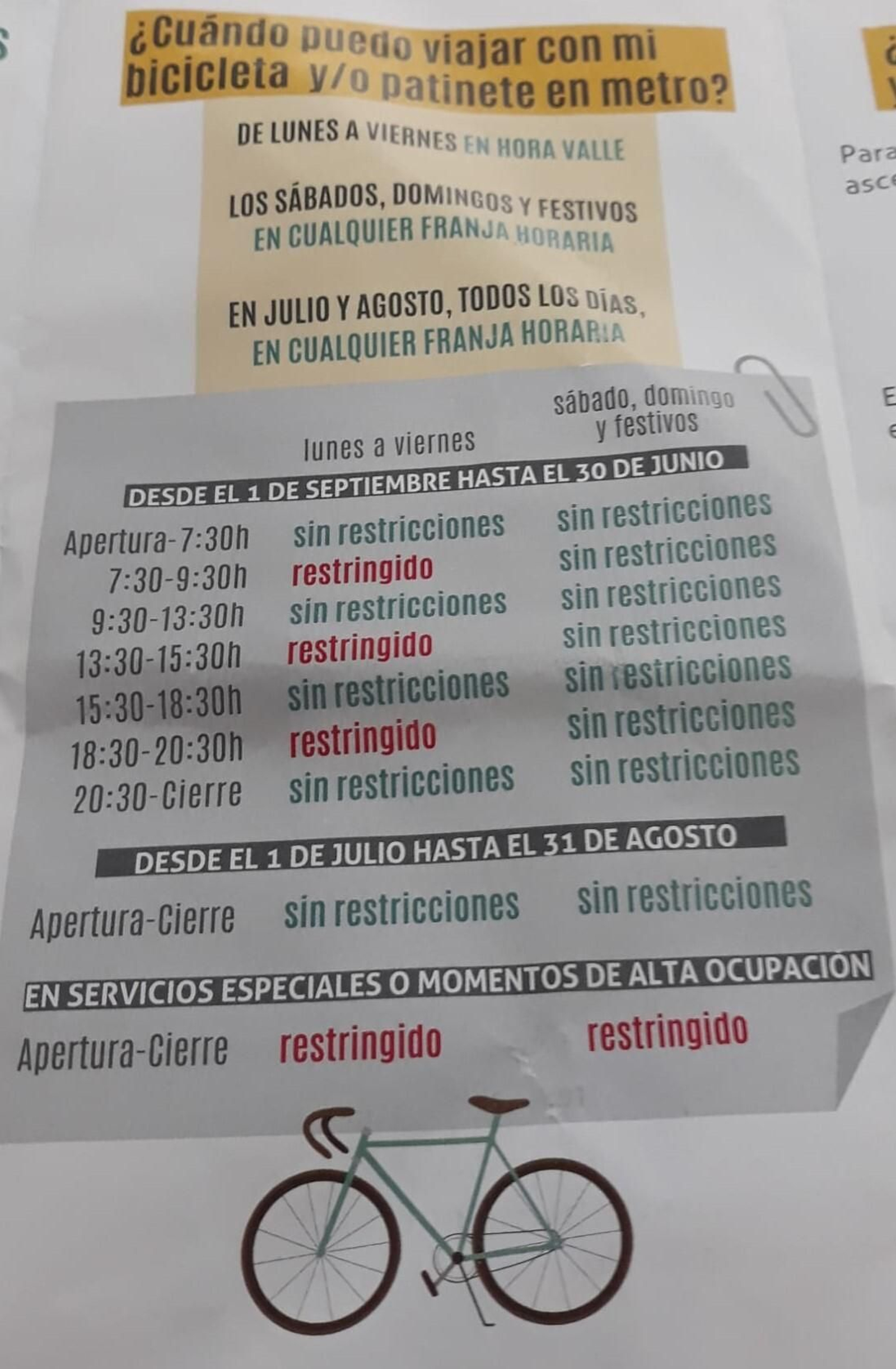 Los detalles de la restricción para patinetes, el mismo que se aplicaba para las bicis. Los detalles de la restricción para patinetes, el mismo que se aplicaba para las bicis.