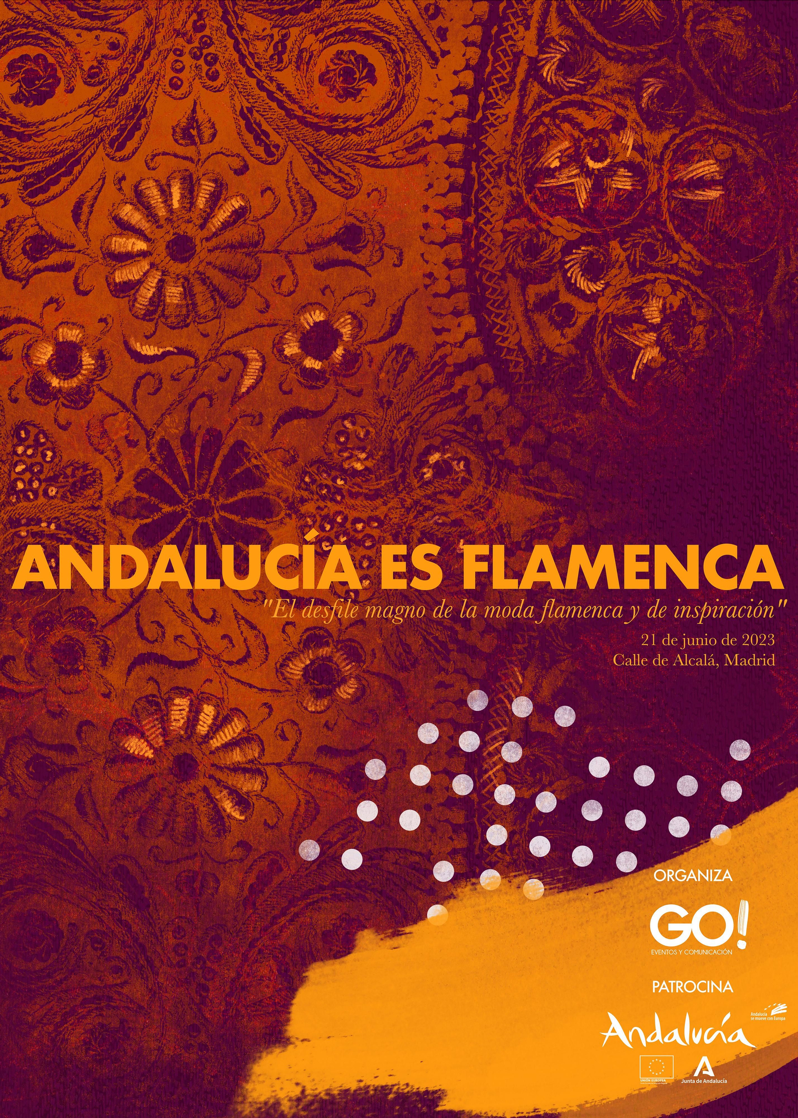Cartel Desfile Andalucía es flamenca, obra de Carlos Buendía.