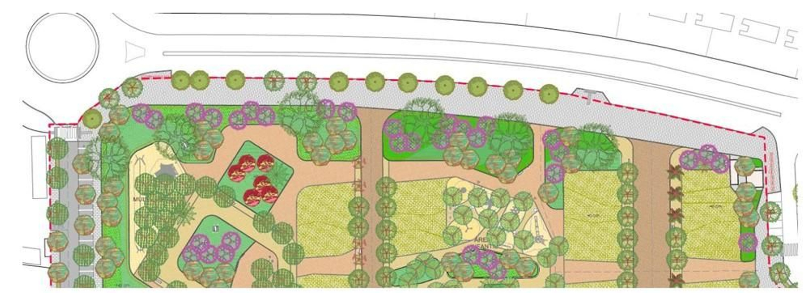 Zona de transición con la avenida San Juan Bosco recogida en el proyecto del parque metropolitano de La Magdalena, en San Fernando
