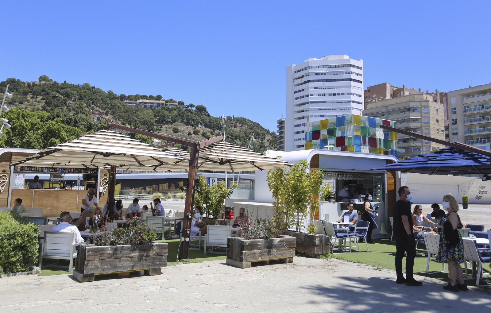 El Muelle Uno y el  Palmeral en el primer día de la fase 1.