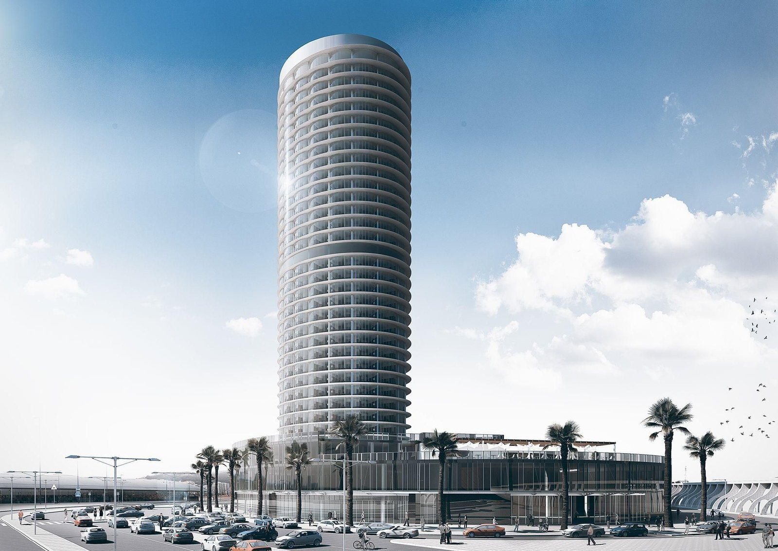 Infografía del proyecto del hotel del puerto de Málaga. Infografía del proyecto del hotel del puerto de Málaga.