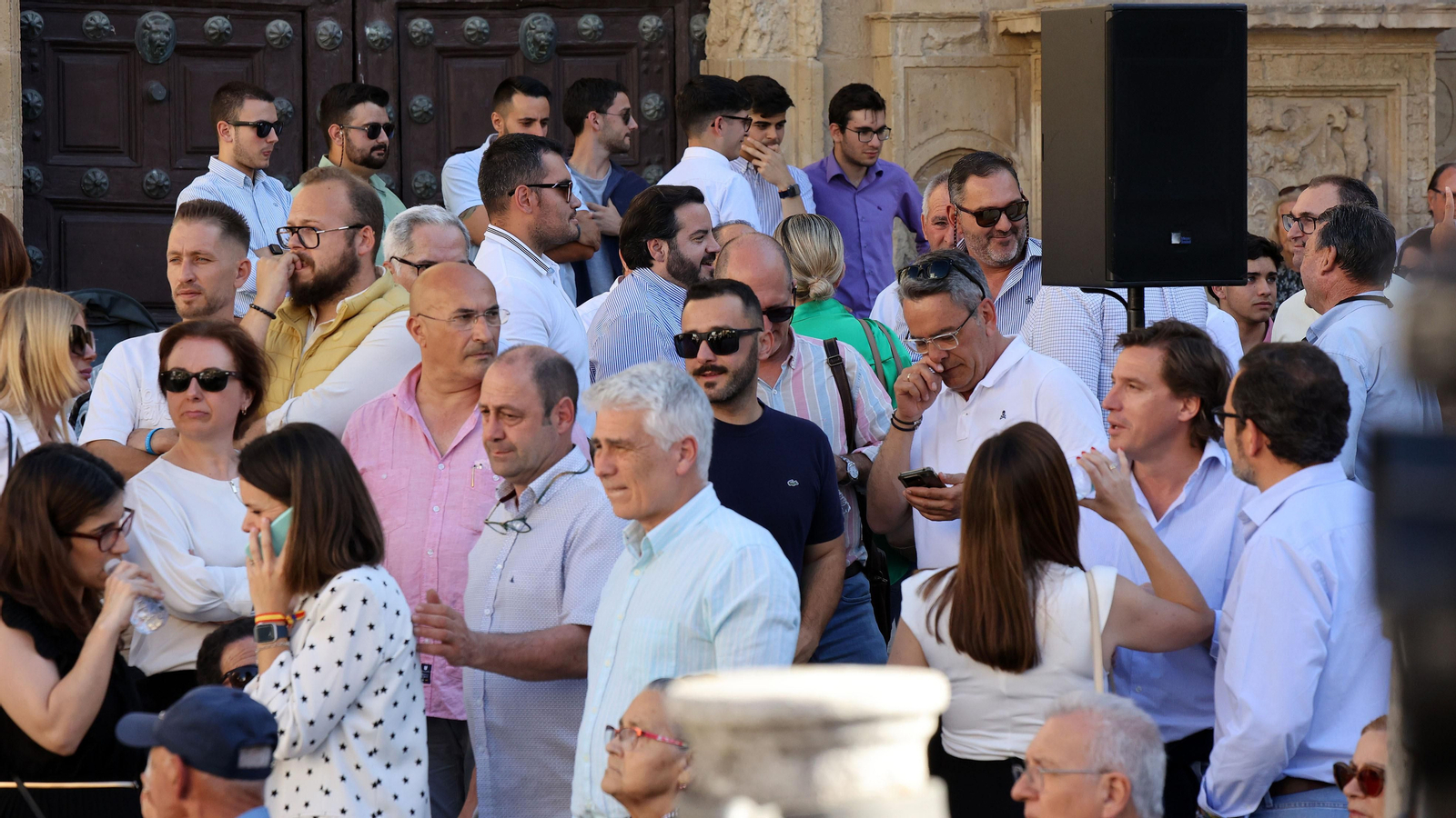 Dolors Montserrat, en campaña de las Europeas en Jerez