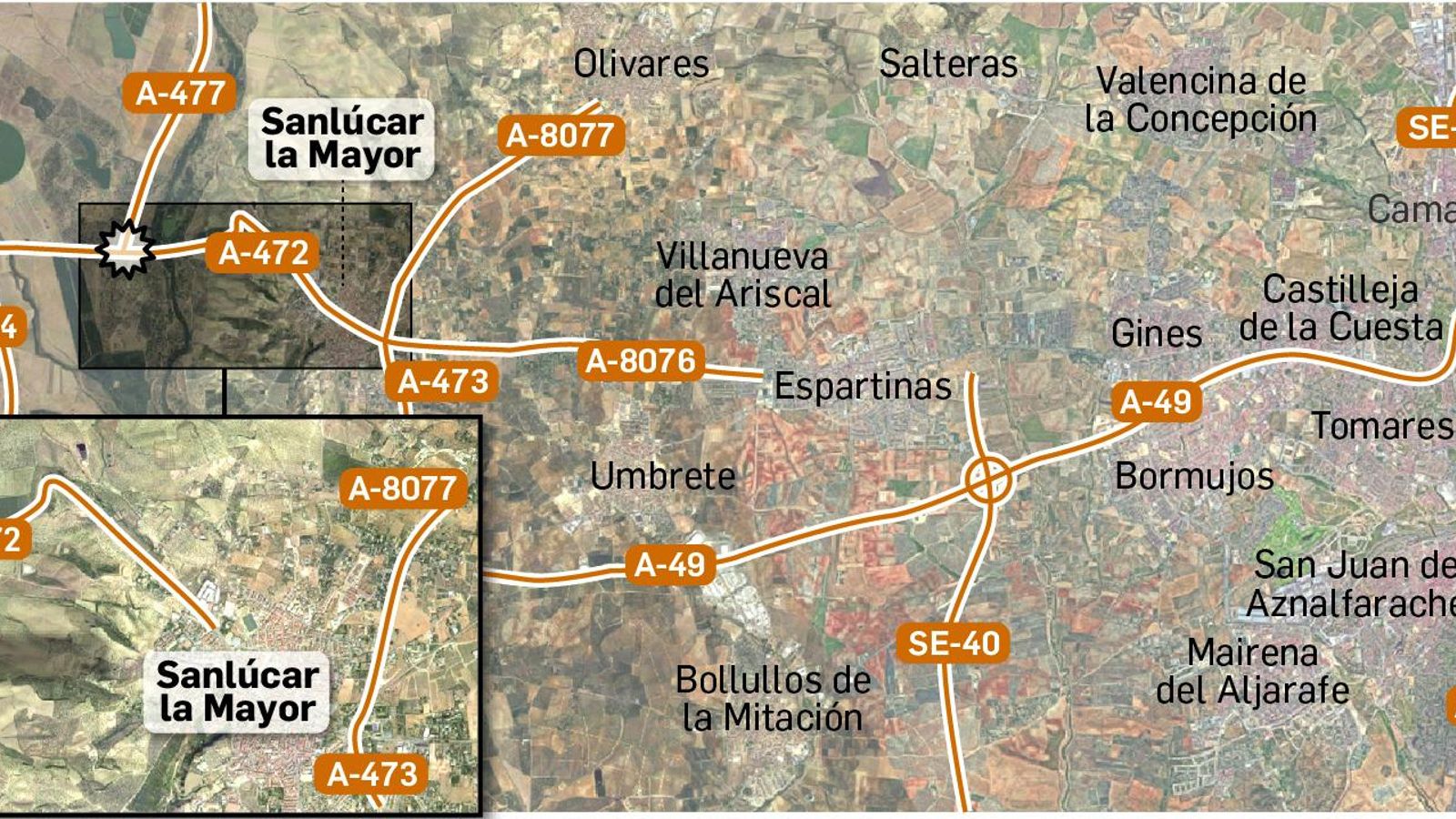 Localización del accidente.