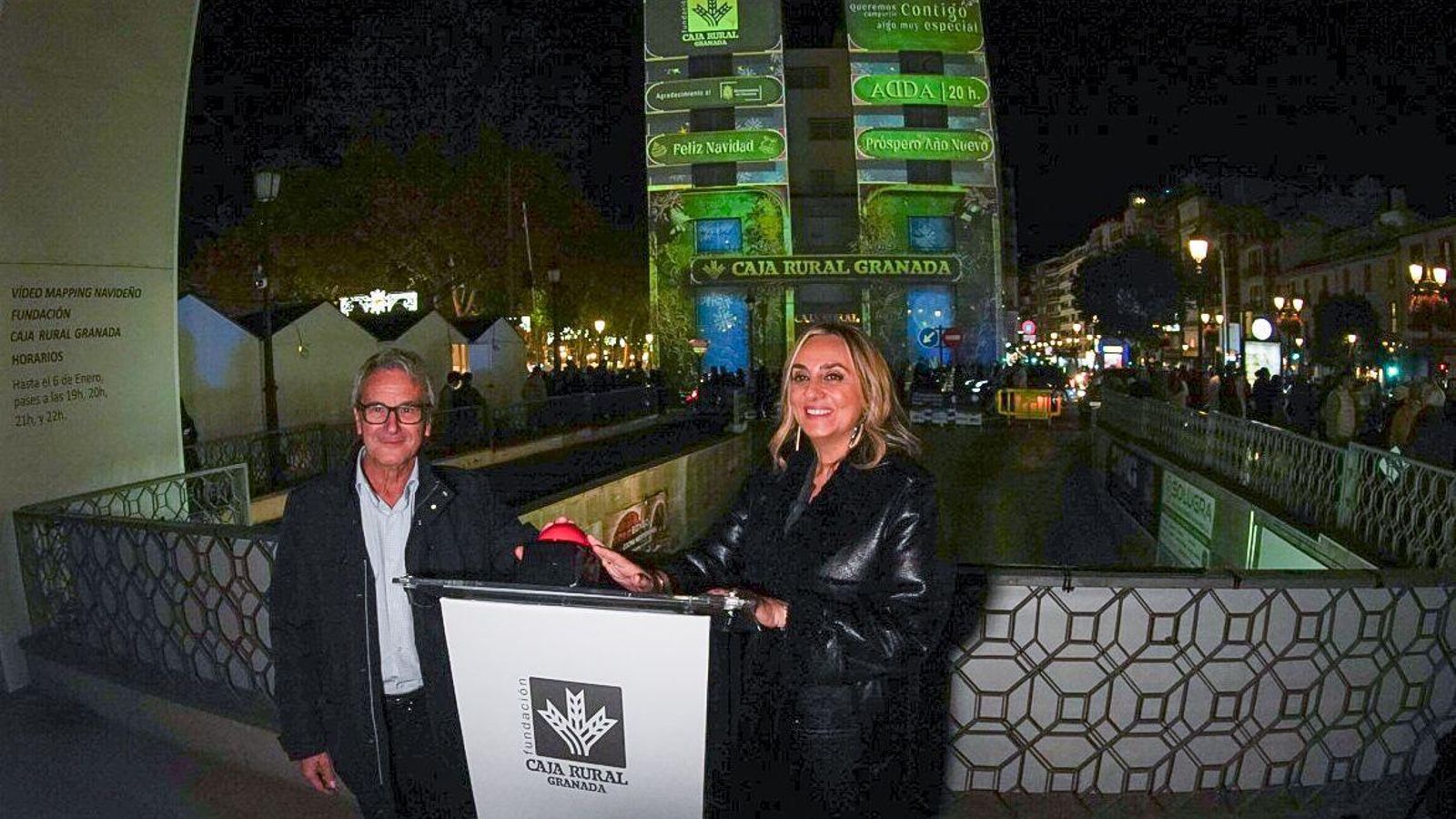 Vídeo mapping de Caja Rural Granada por Navidad