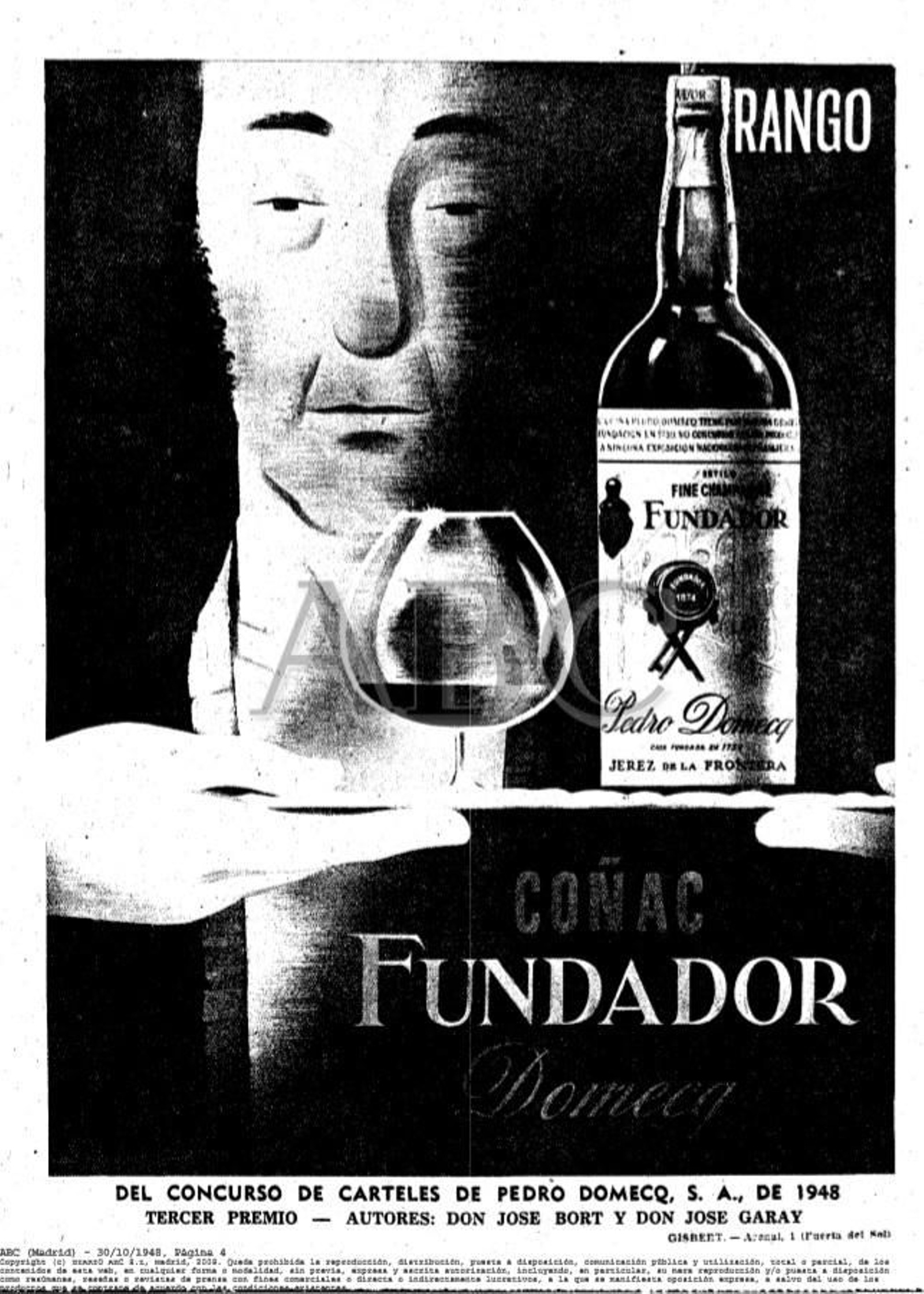 Publicidad para Pedro Domecq, 1948.