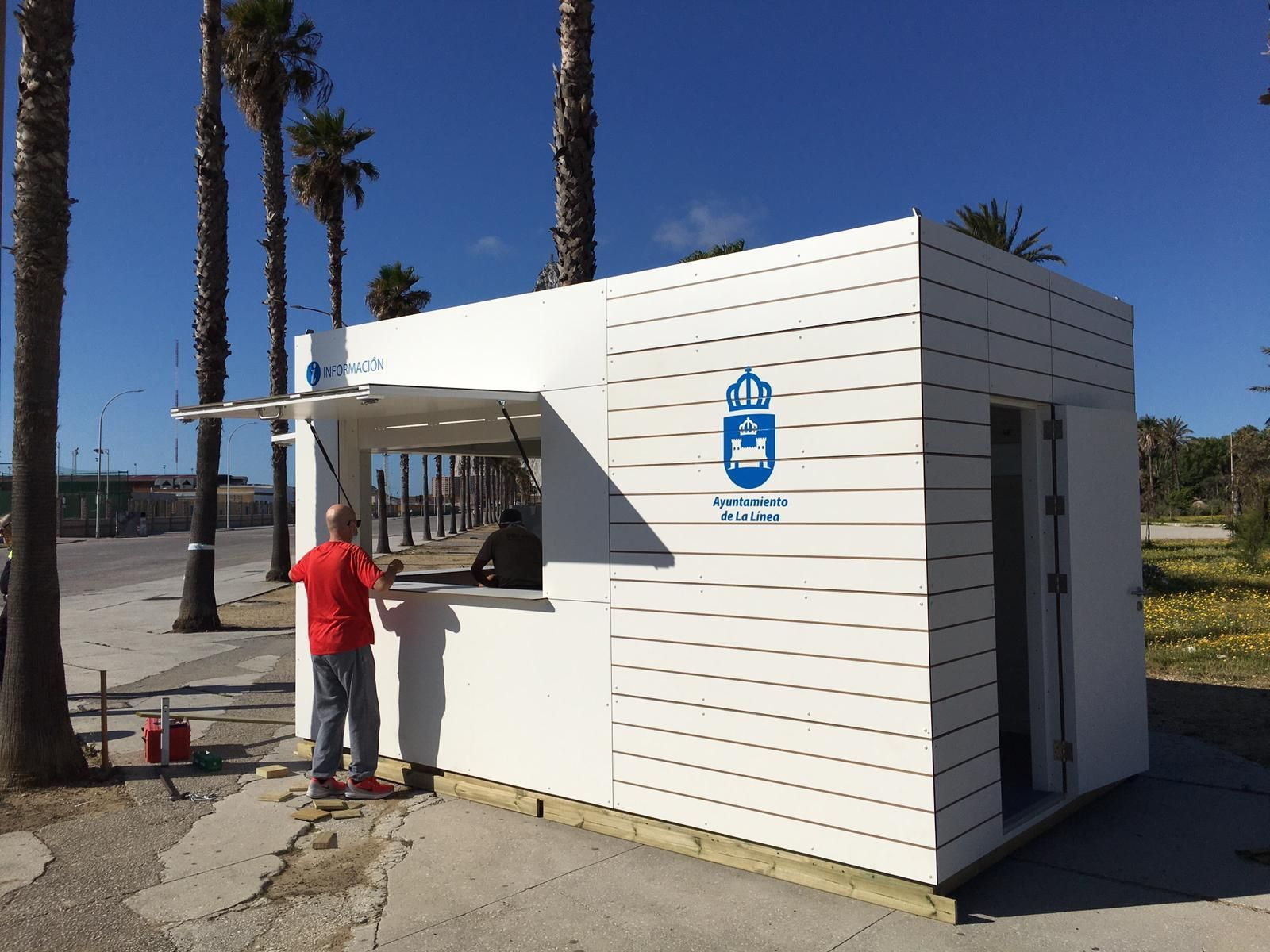 Vista exterior del módulo instalado en la Ciudad Deportiva