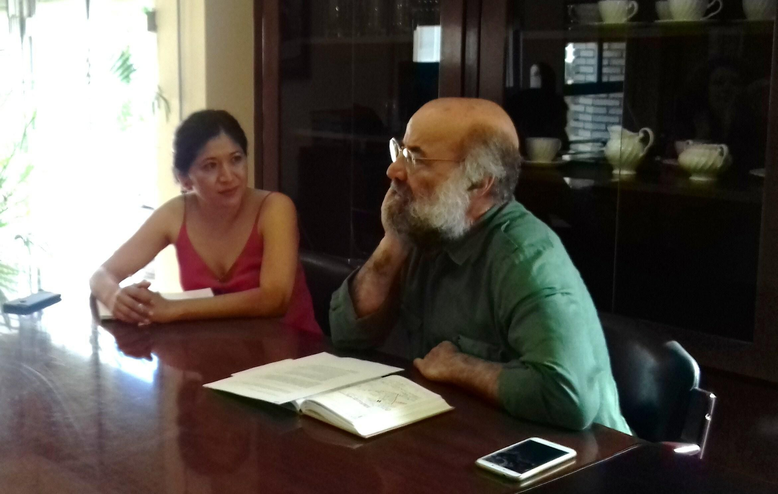 Ana Hérica Ramos y Juan Bautista Jiménez durante la reunión. Ana Hérica Ramos y Juan Bautista Jiménez durante la reunión.