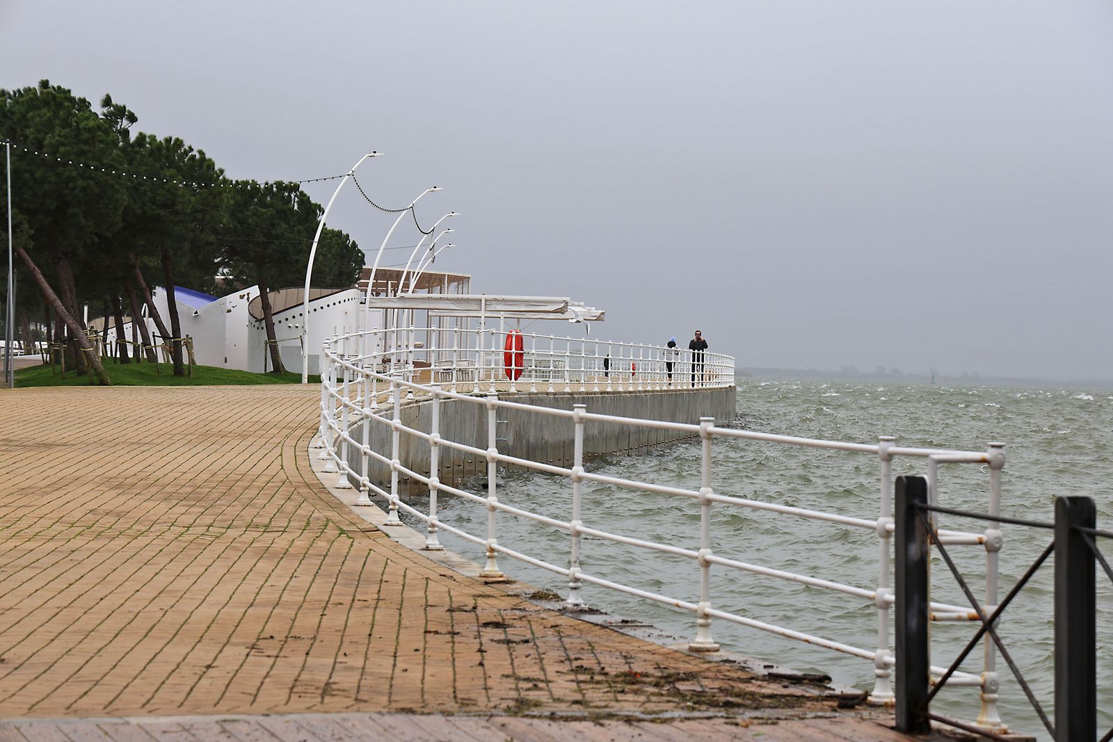 Muelle de carga de la Riotinto con marea alta en la borrasca Leonardo (14)
