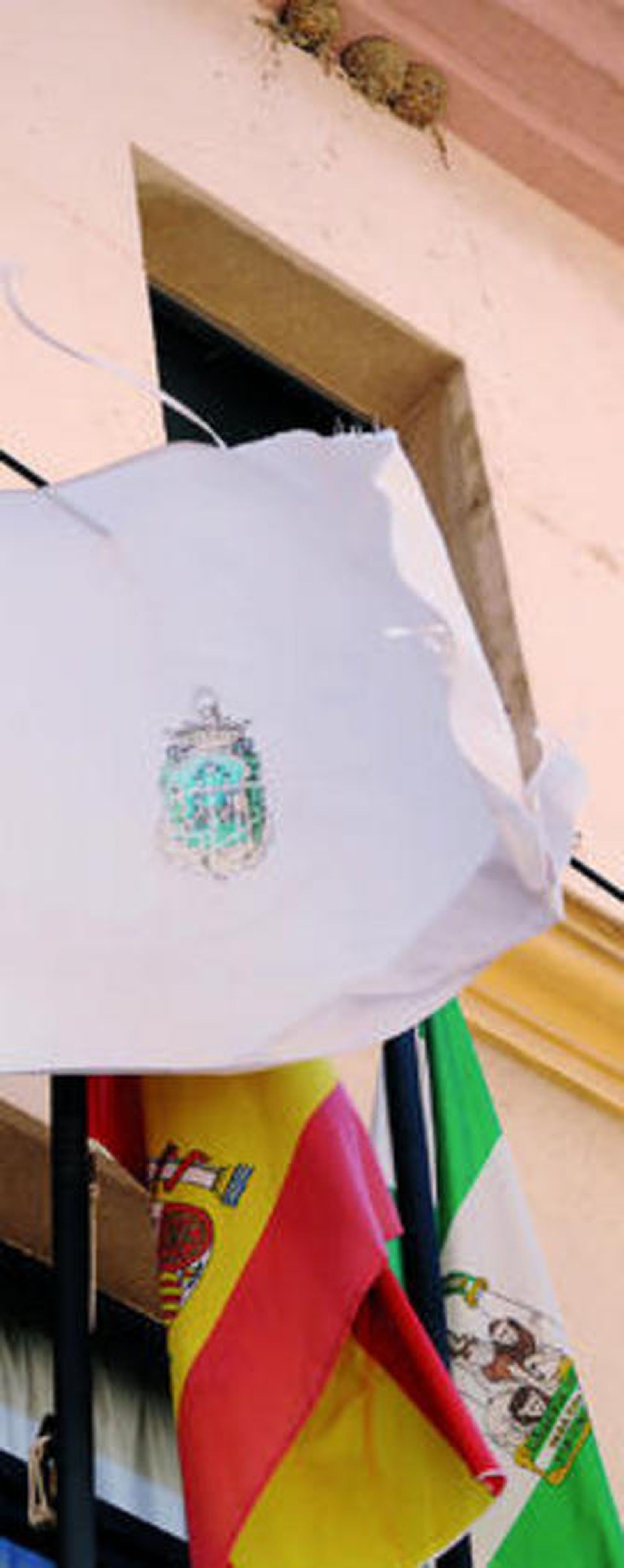 La bandera de La Isla ondea en la fachada de la Luis Berenguer.