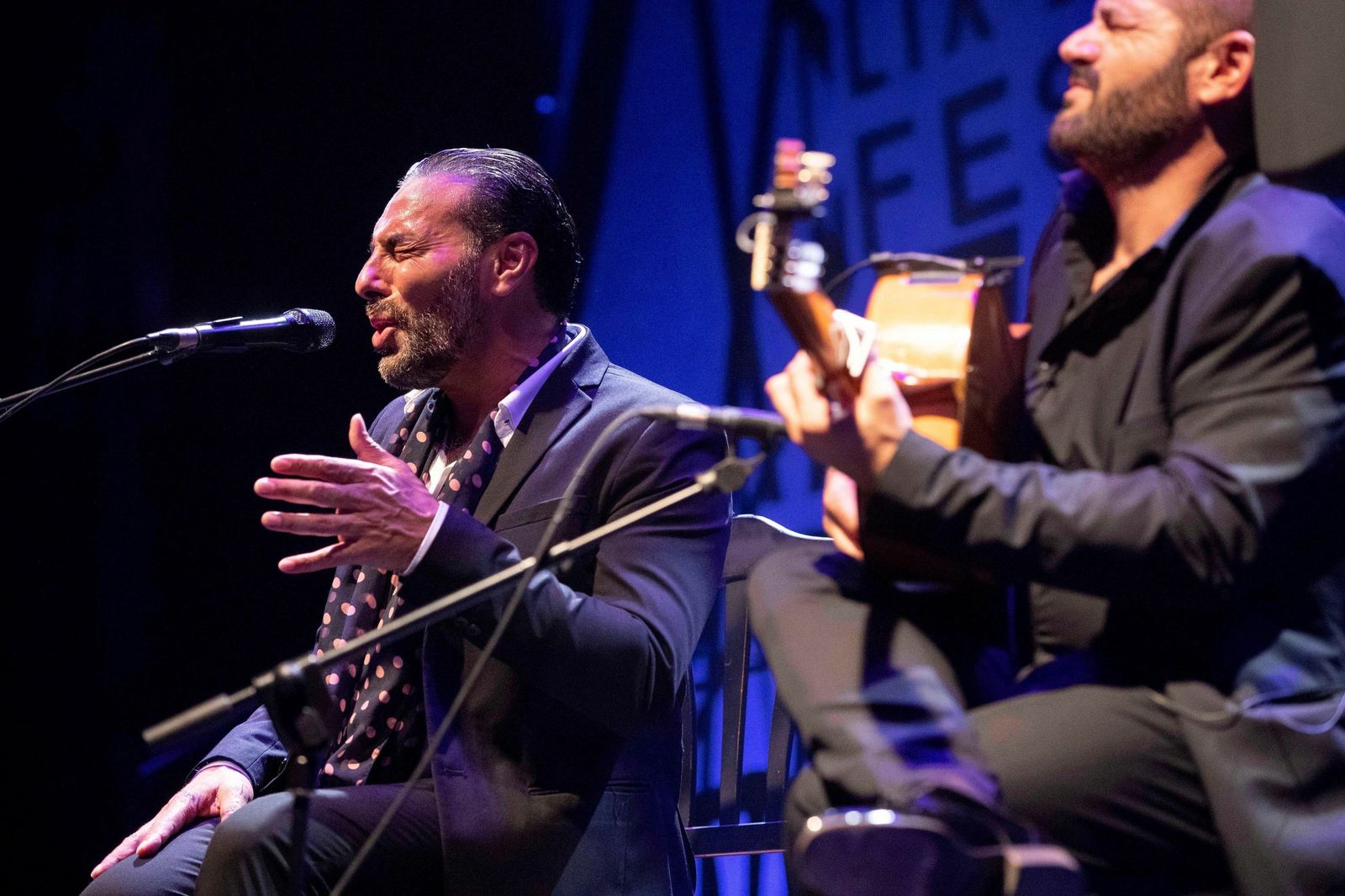 El cantaos Pedro El Granaíno durante un concierto.