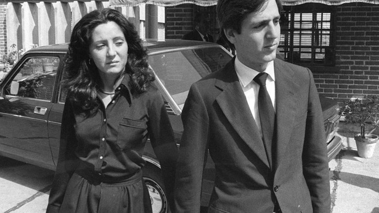 Los hijos de los marqueses de Urquijo justo después del entierro.