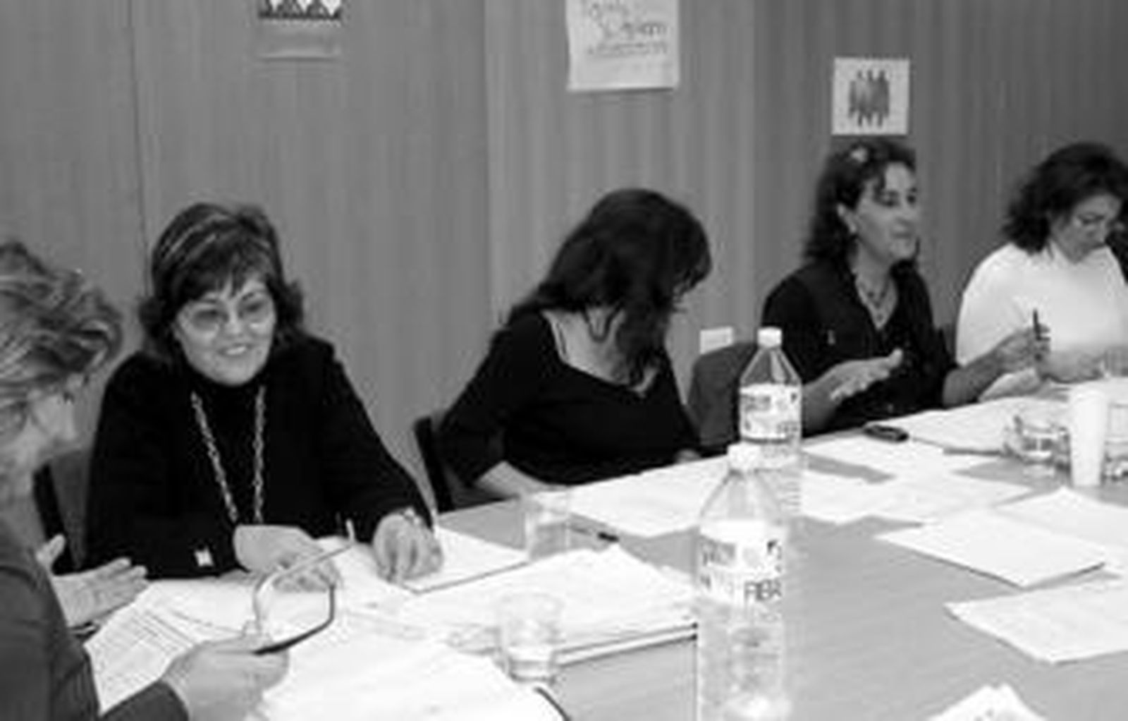 Un momento de la reunión del jurado del certamen ayer.