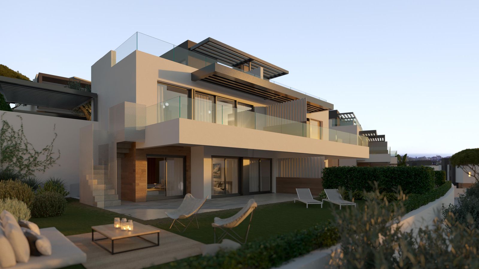 Infografía de una villa de la promoción Serene Atalaya, en Estepona.