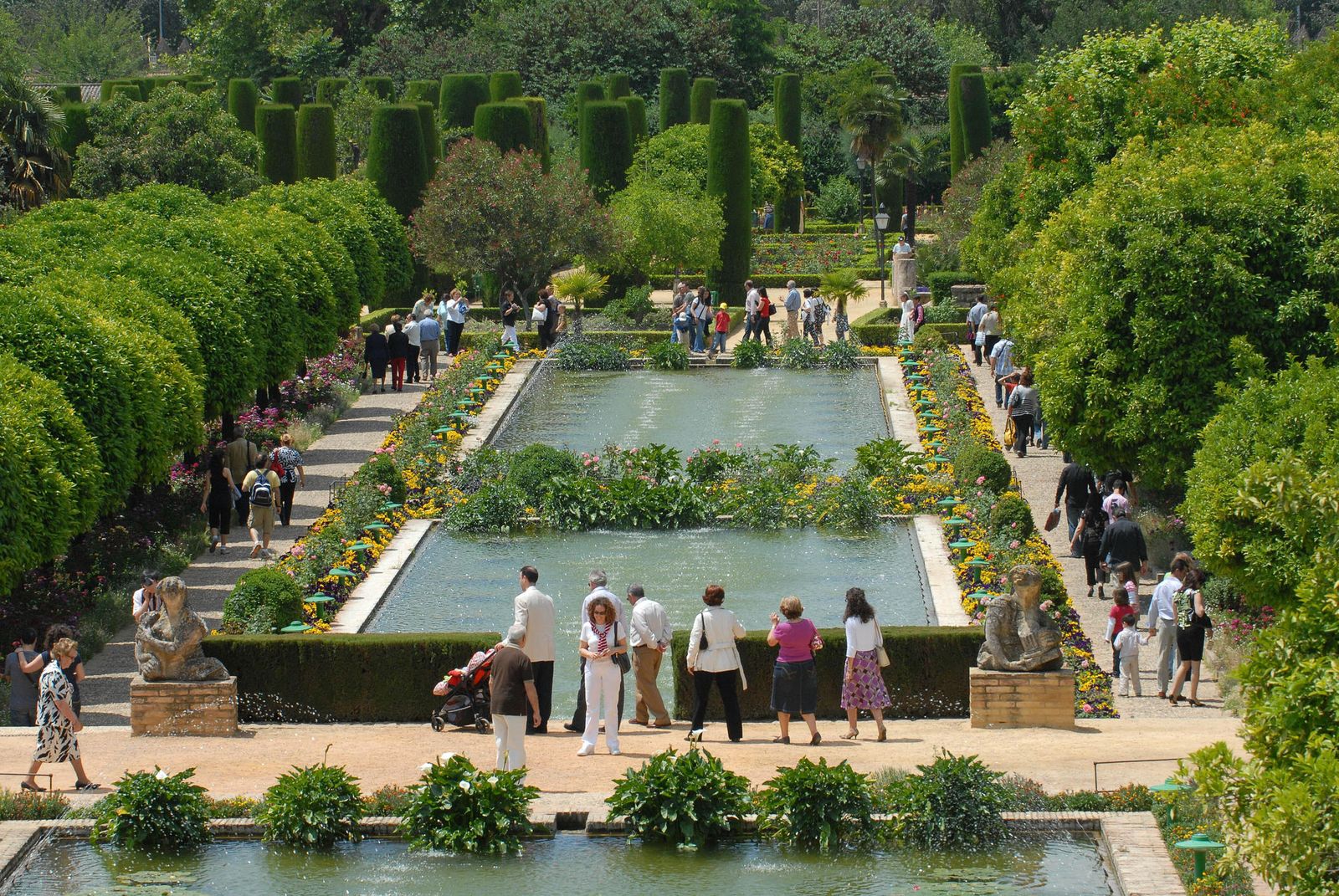 Jardines del Alcázar de los Reyes Cristianos de Córdoba.