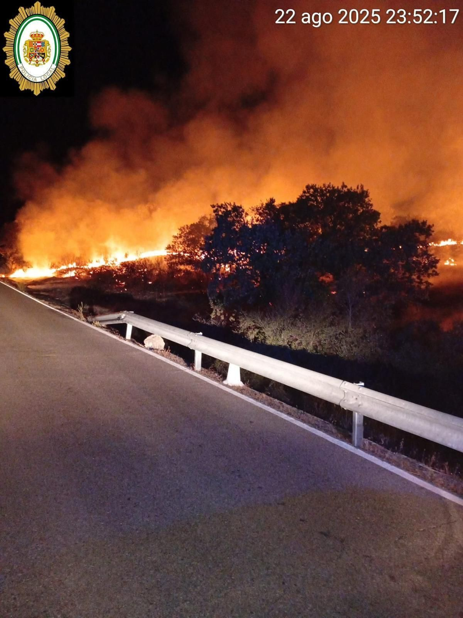 Imagen de la Policía Local de La Carolina del incendio.