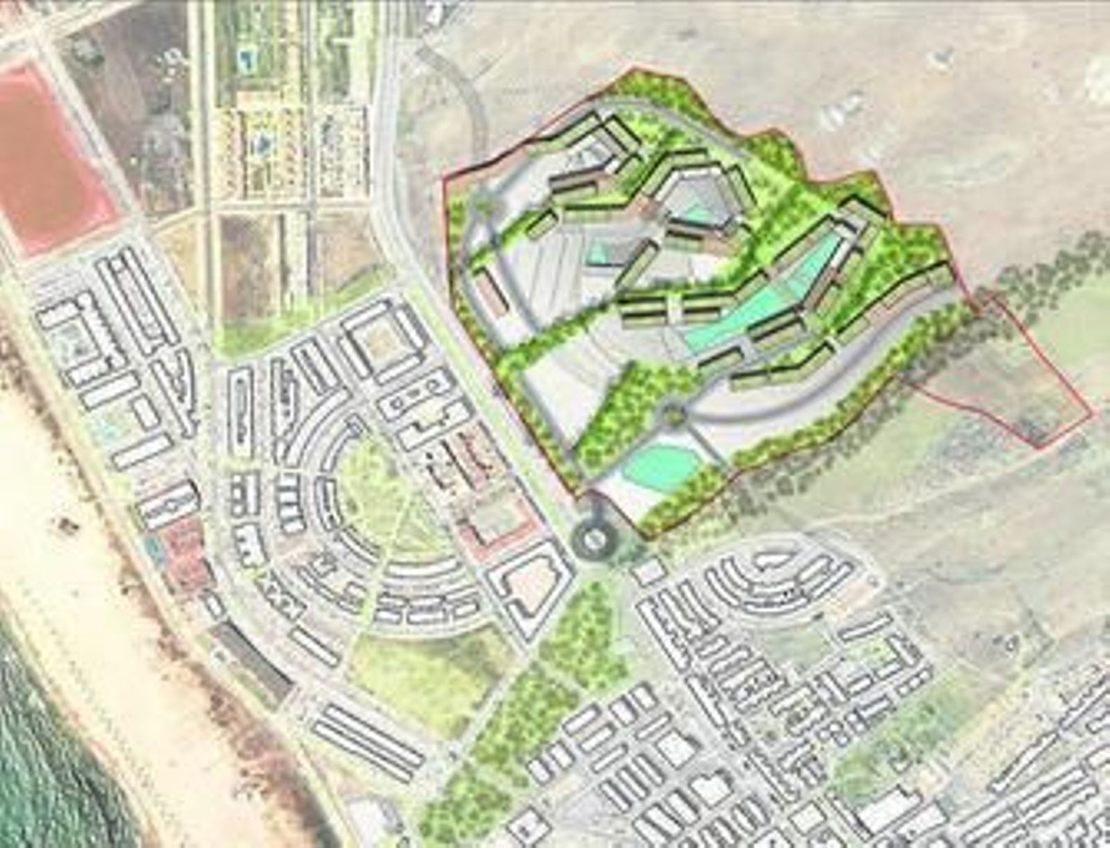 Infografía del proyecto de Metrovacesa para crear la 'Ciudad del Surf' en Tarifa.