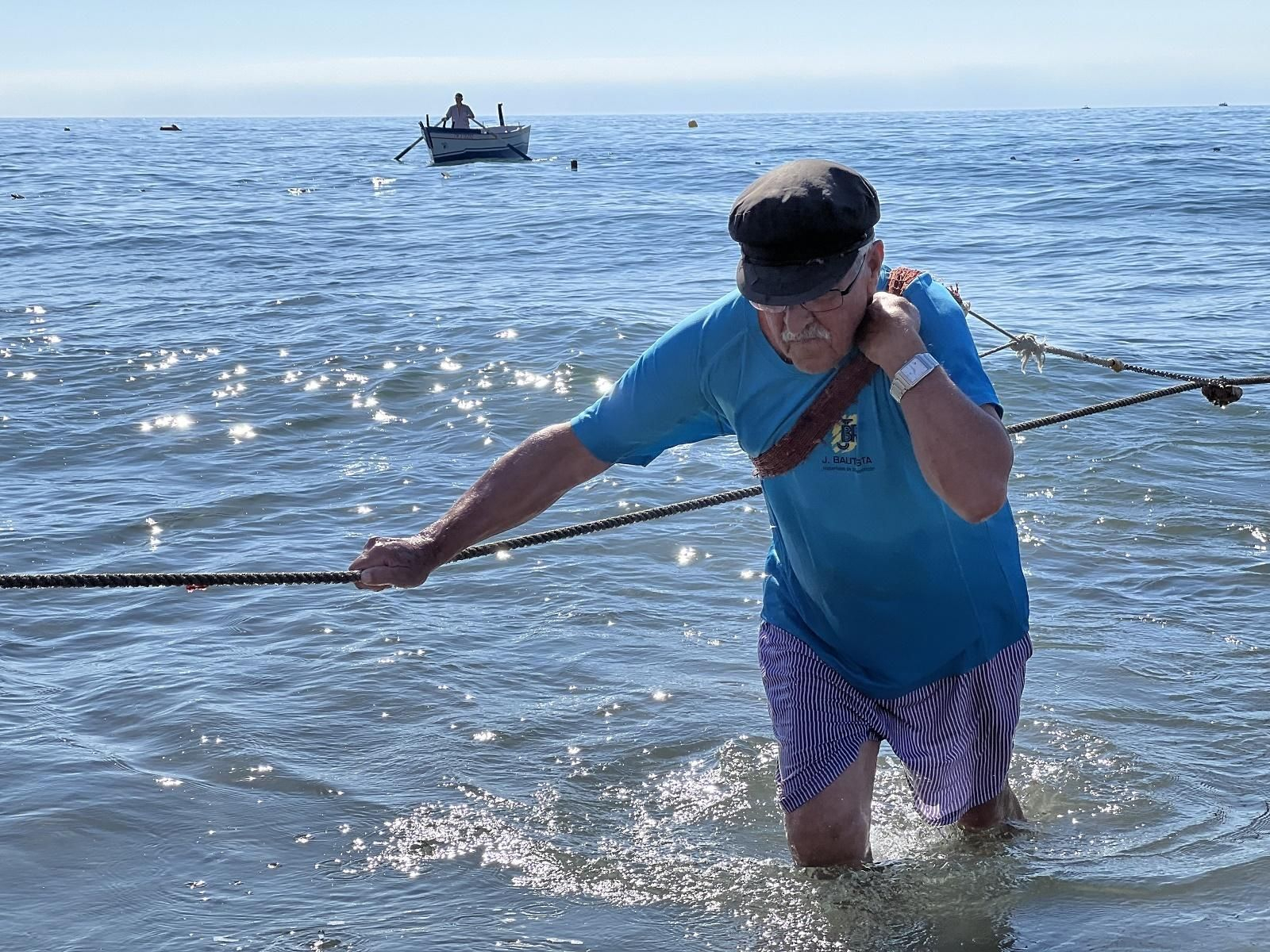 La recreación de la tirada del copo en julio, en Fuengirola.