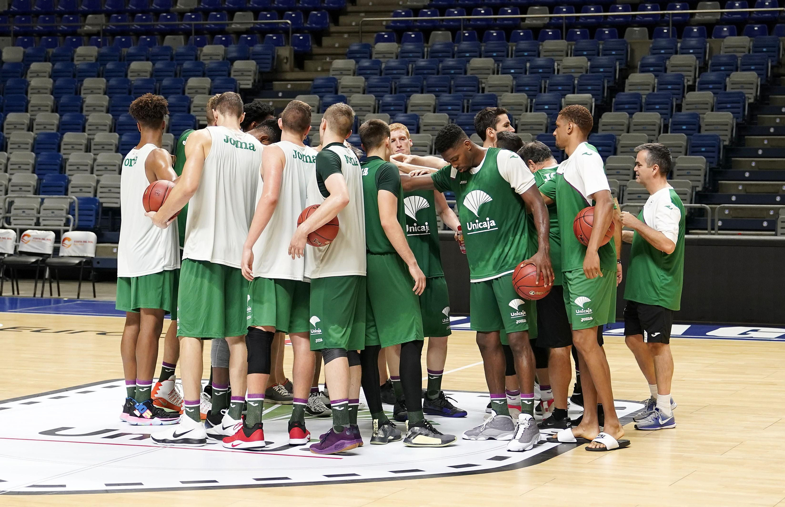 Imagen de un entrenamiento de esta semana del Unicaja.