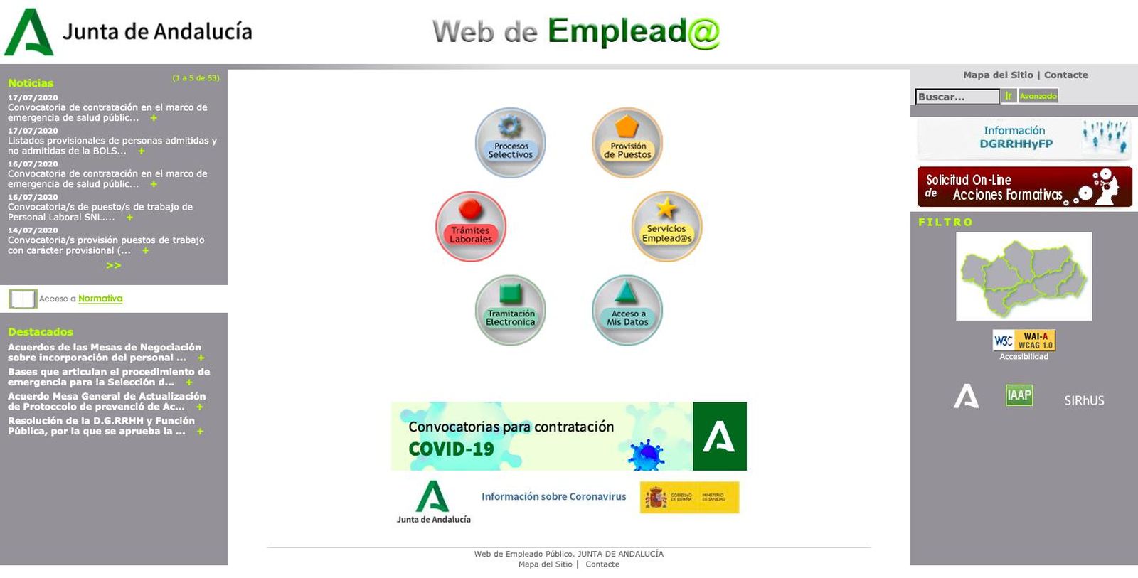 Las listas se pueden consultar en la web del empleado público de la Junta.