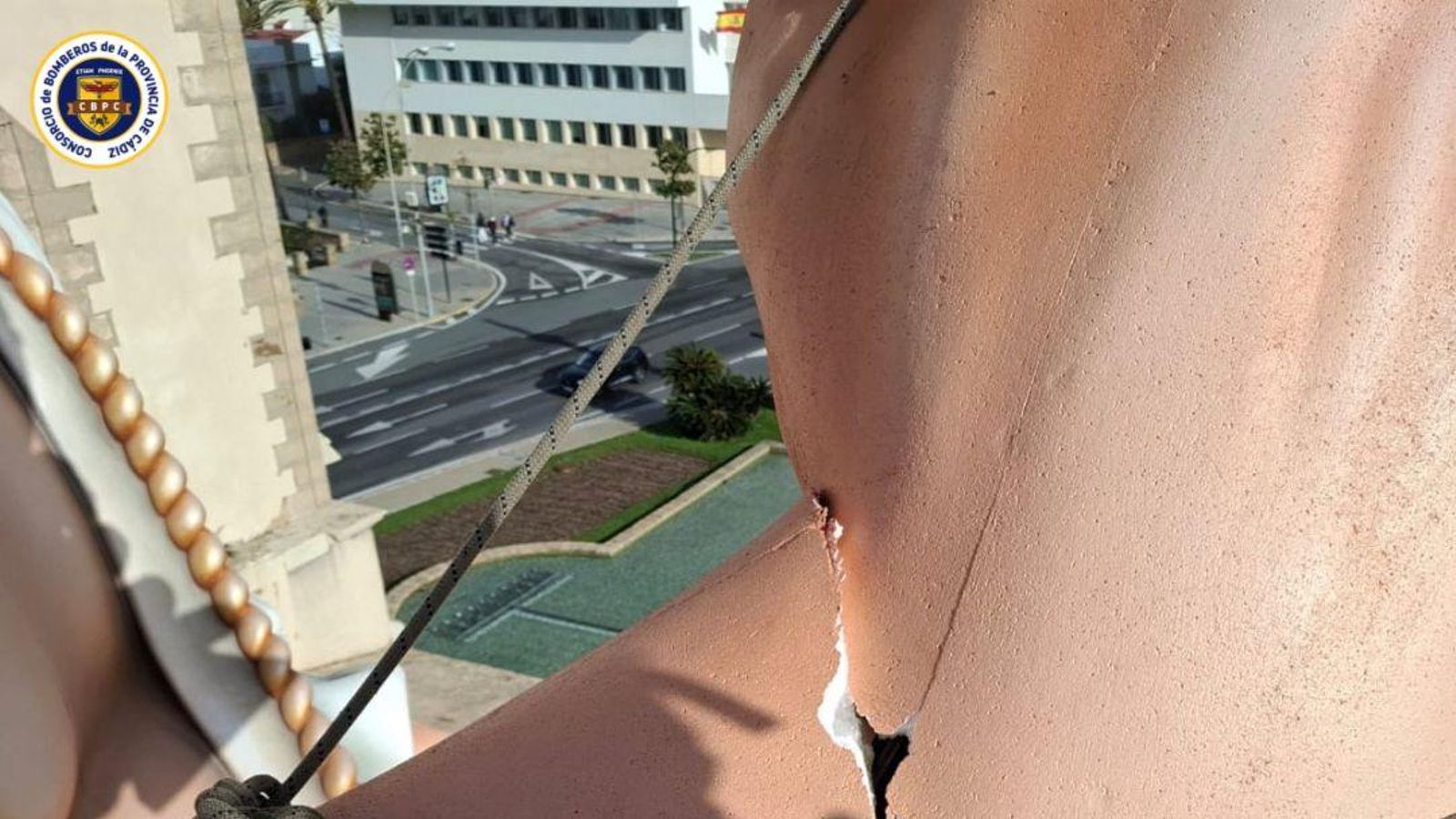 Imagen de la fisura en el dios Baco