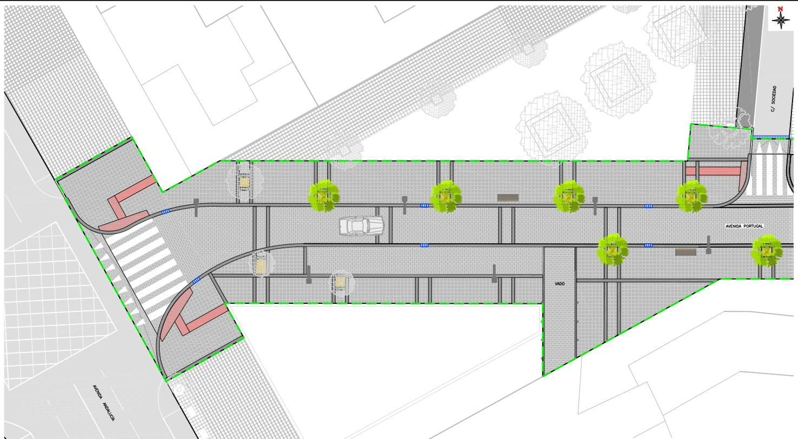Plano de cómo quedará la Avenida de Portugal tras las obras