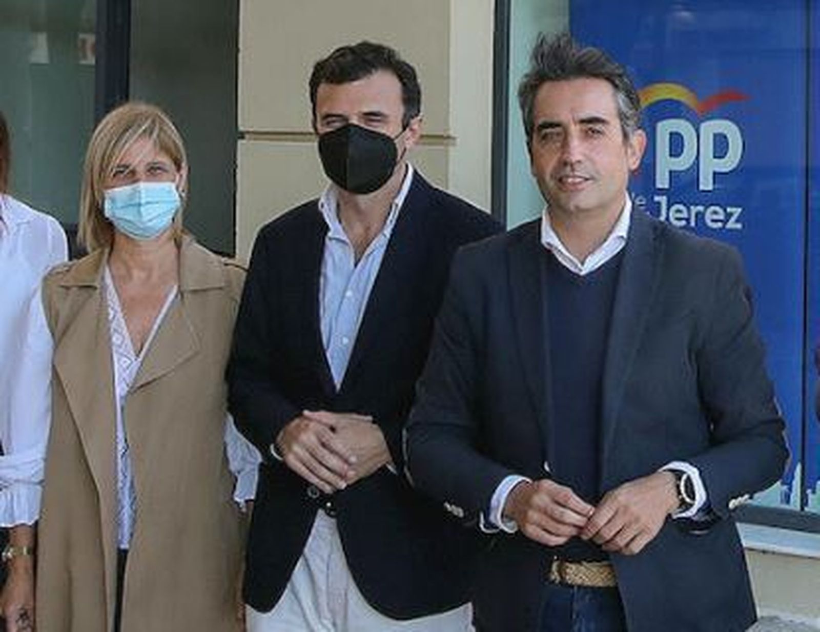 María José García-Pelayo, Bruno García y Antonio Saldaña, en Jerez.