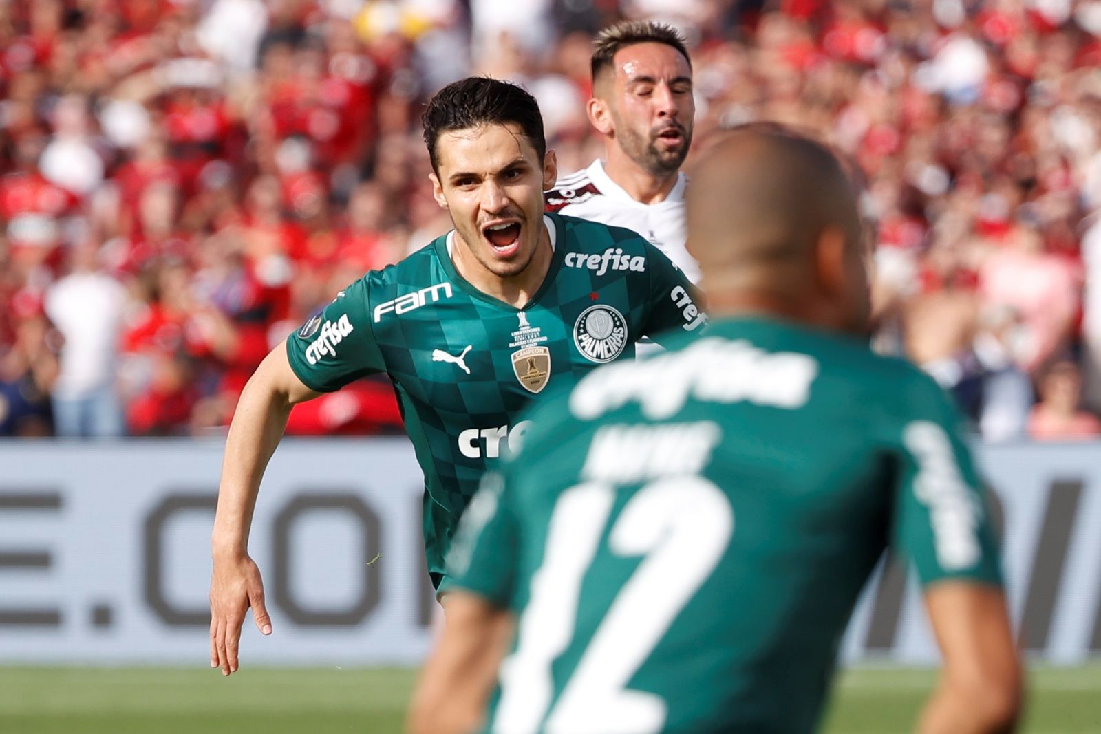 Veiga anotó el primer tanto del encuentro para el Palmeiras.