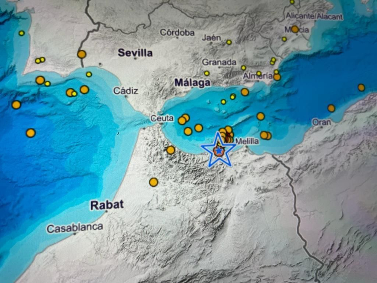 Los terremotos registrados por el Instituto Geográfico Nacional.
