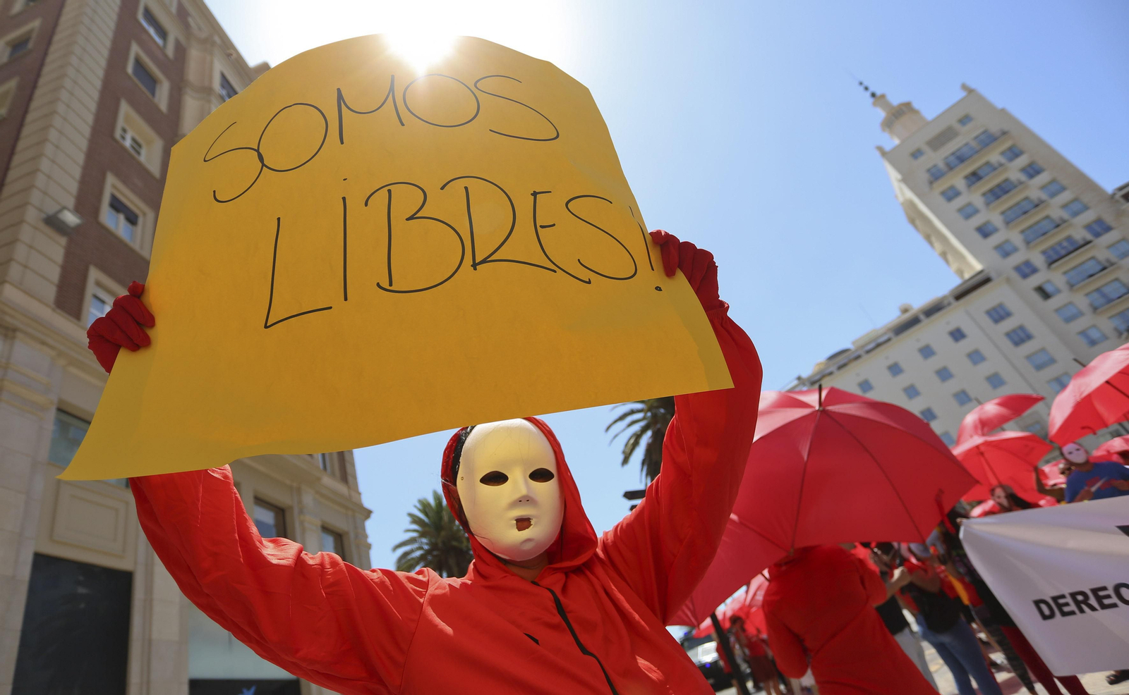Las fotos de la protesta de prostitutas en Málaga