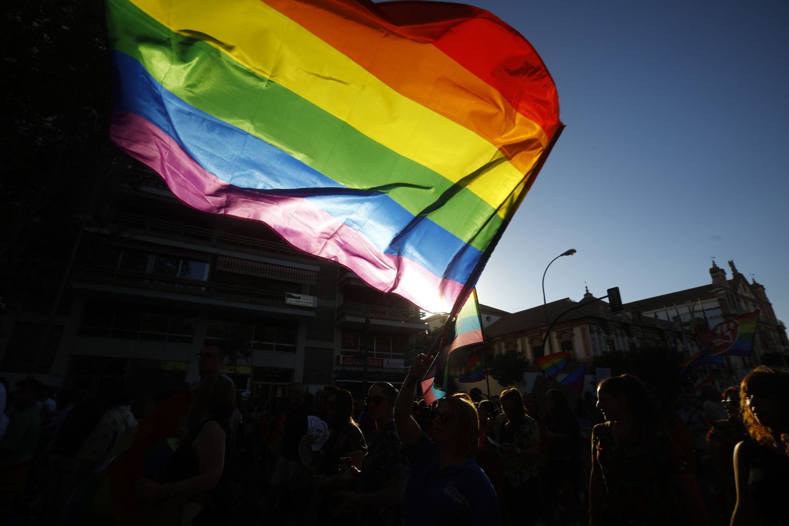La bandera del orgullo LGTB, durante la marcha celebrada en junio en Córdoba.