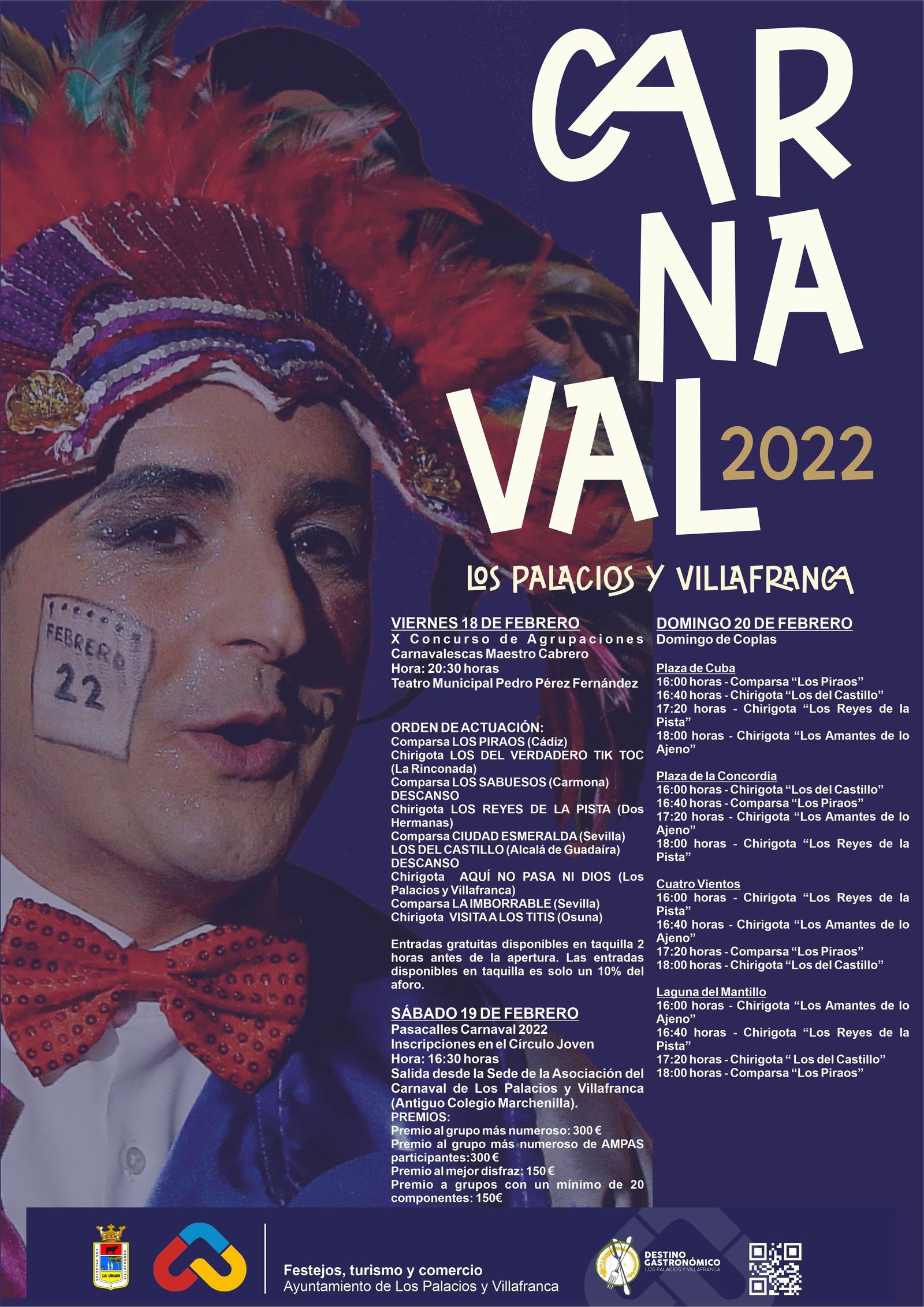 Cartel del Carnaval de Los Palacios y Villafranca 2022.