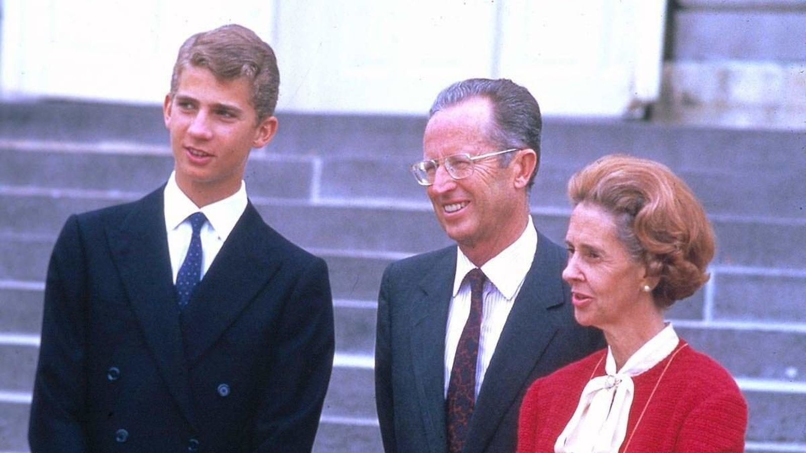 Balduino y Fabiola de Bélgica con una jovencísimo Rey Felipe VI.