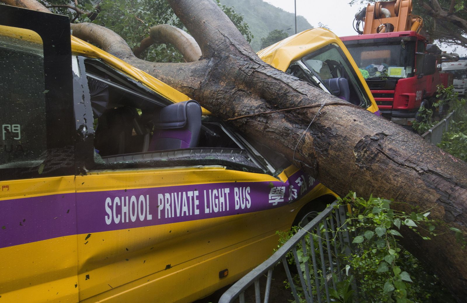 Fotografías del tifón Mangkhut, en Hong Kong