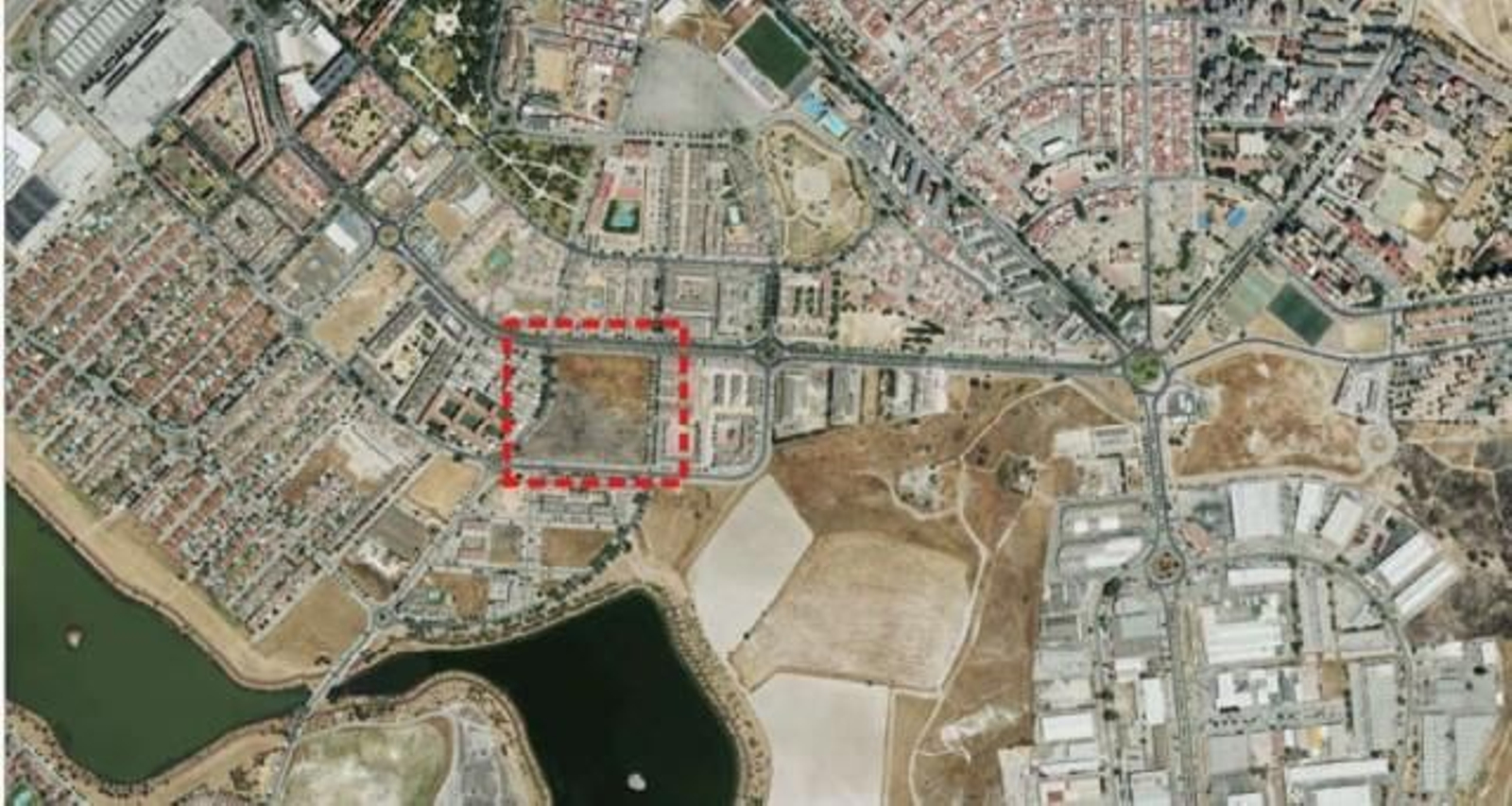 Plano de Jerez con la ubicación de la parcela en venta, ubicada junto a Puertas del Sur.