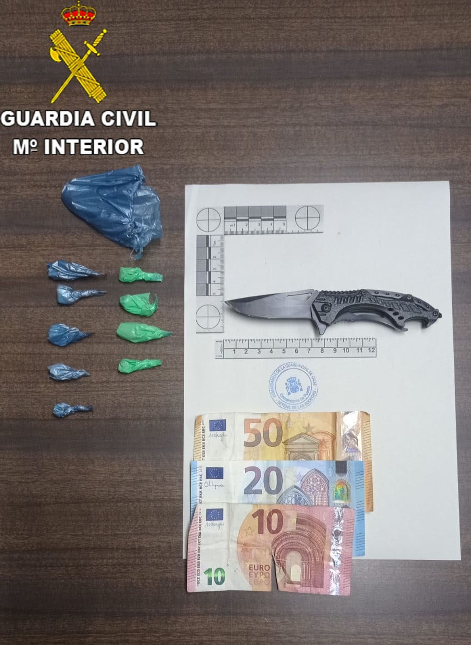 Material intervenido en el operativo