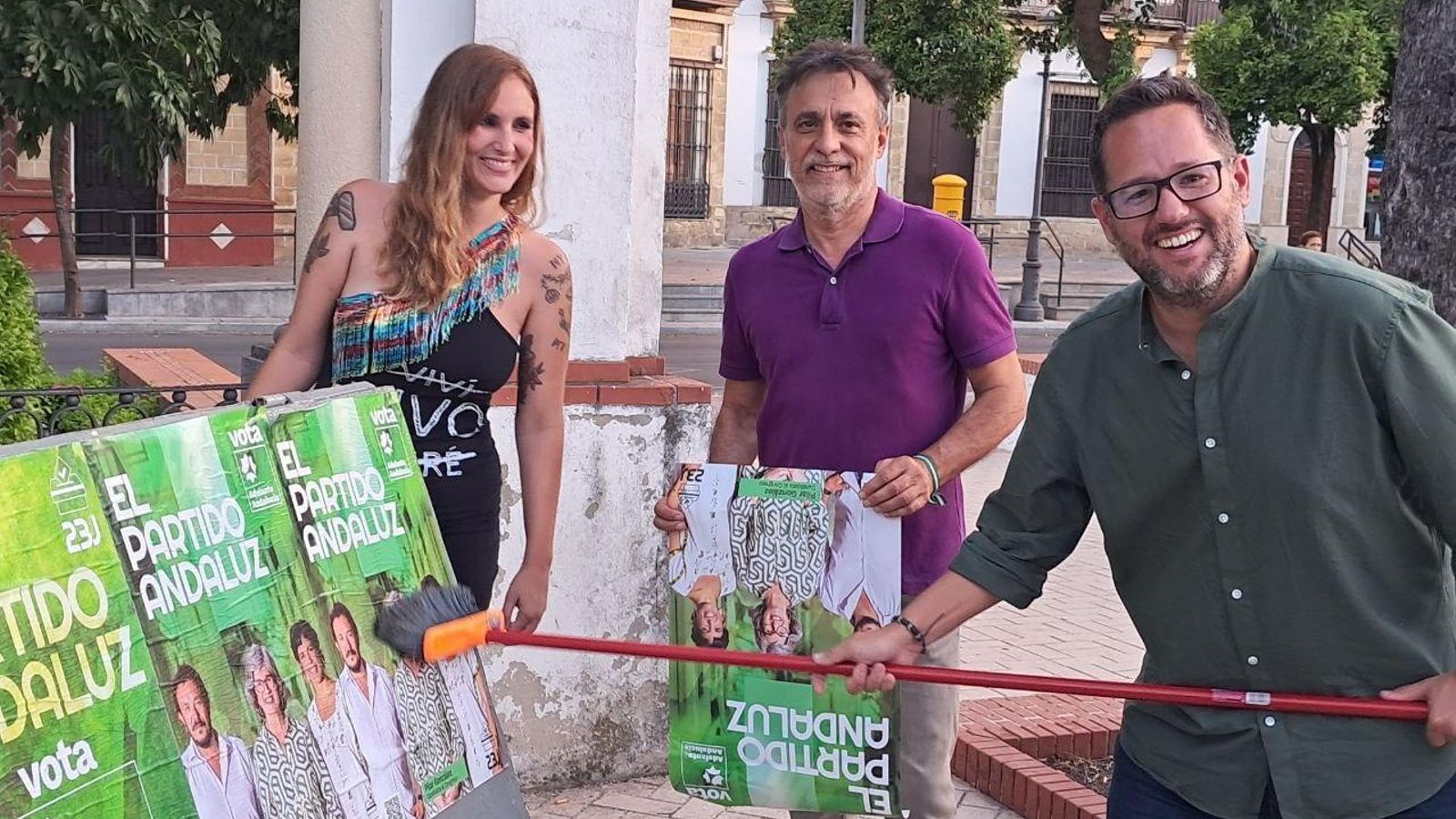 Elena Zurita, Carlos Fernández y José Ignacio García, de Adelante Andalucía.