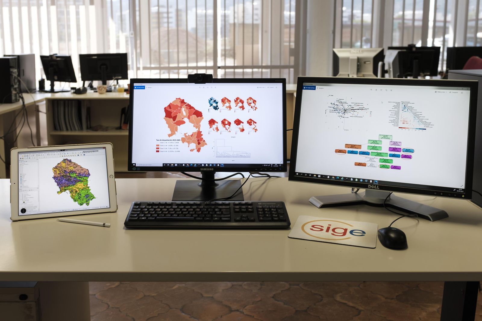 Visionado de datos del Sistema de Información Geográfica Provincial (SIG) de la Diputación.