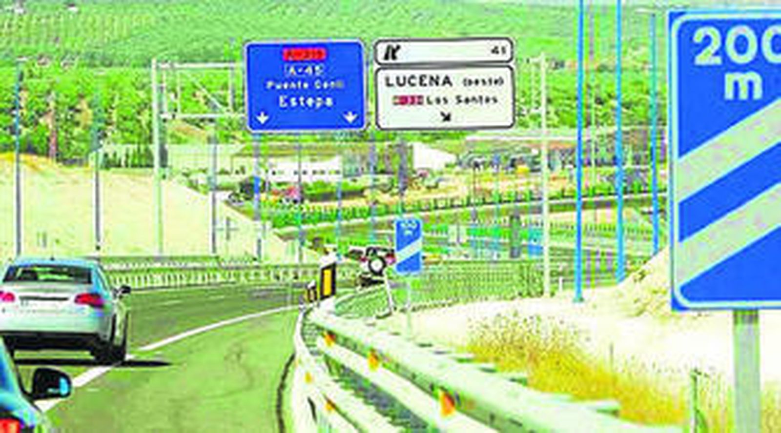 Tramo de la Autovía del Olivar entre Lucena y Cabra.