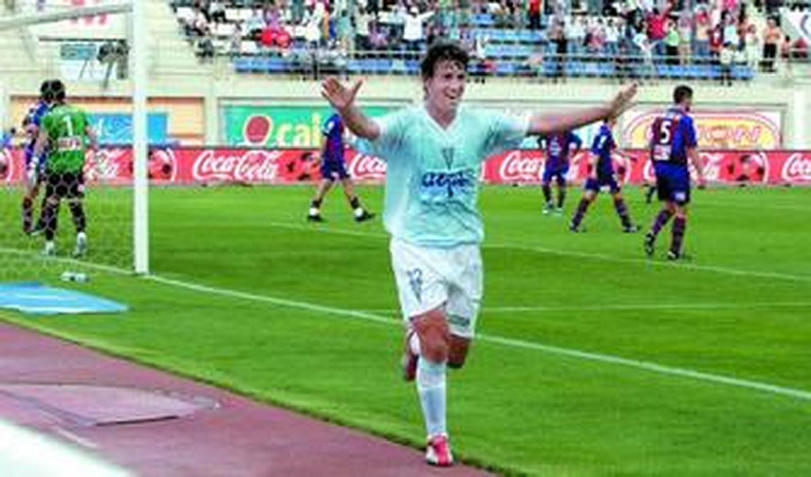 El delantero del equipo celeste, celebrando el tanto conseguido el domingo frente al Eibar.