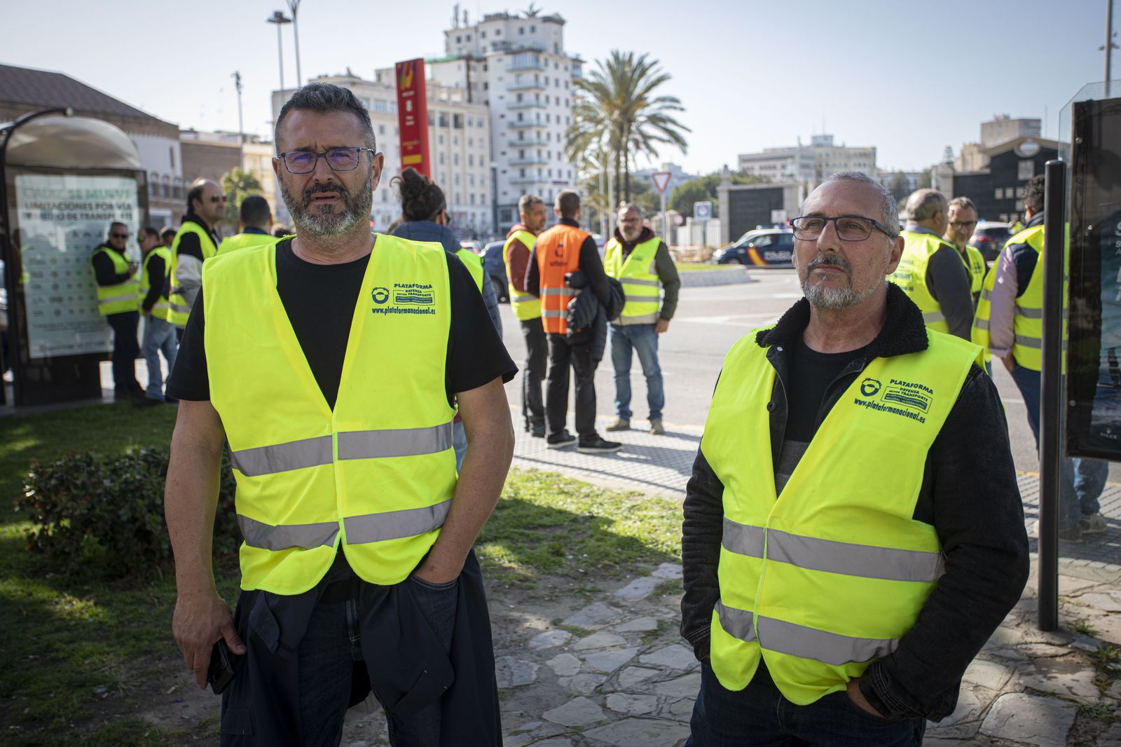 Fausto Jiménez y Pablo Iglesias, dos de los portavoces de la Plataforma en la provincia de Cádiz.
