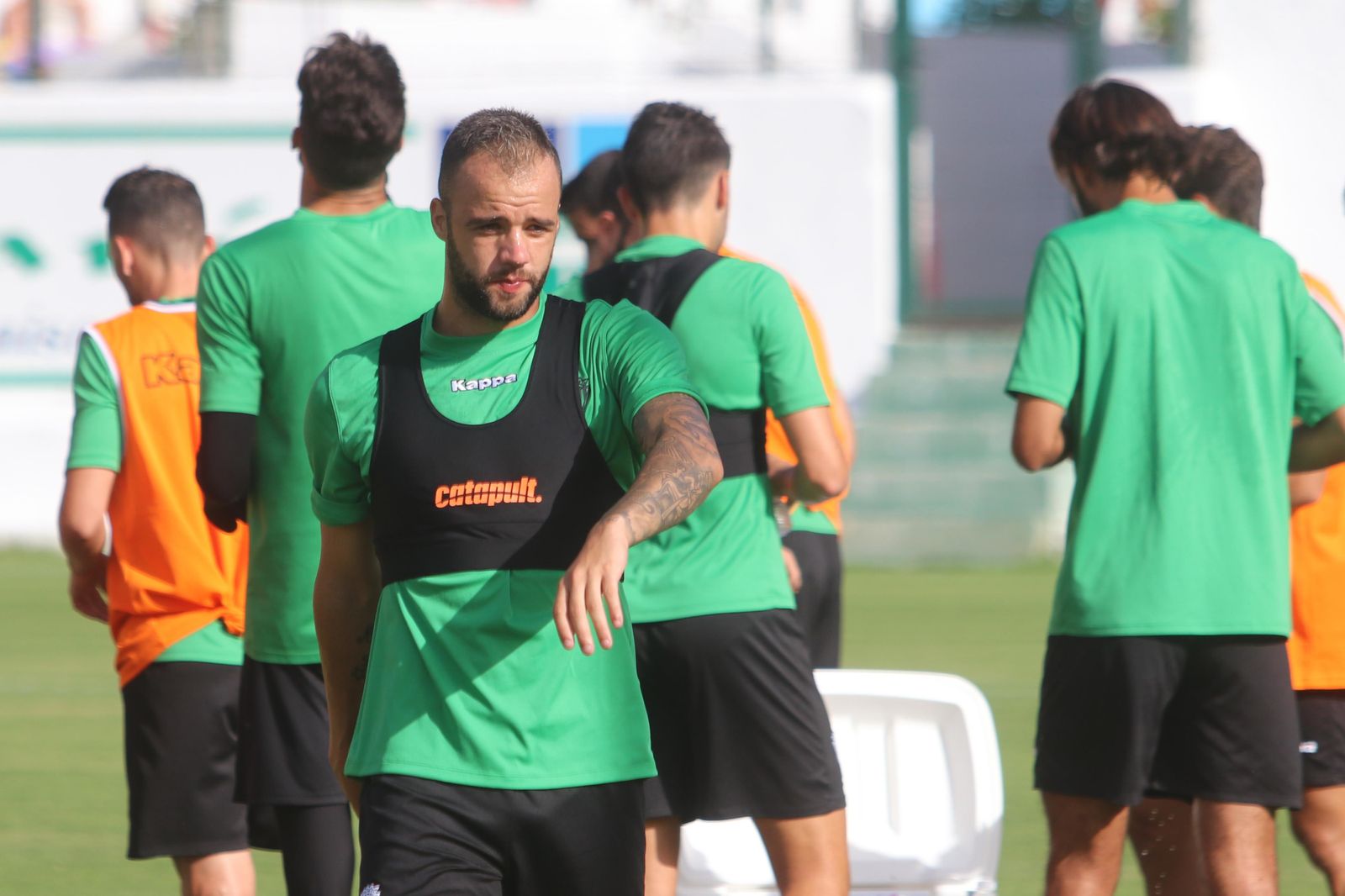 Edu Ramos, en un entrenamiento con el Córdoba.