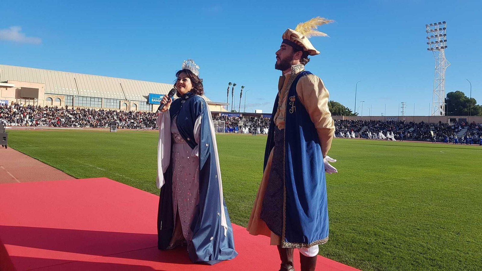 Imágenes de la llegada de los Reyes Magos en helicóptero.