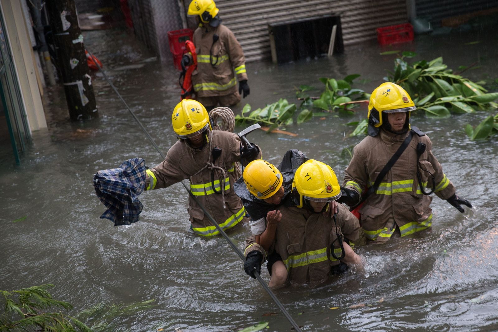 Fotografías del tifón Mangkhut, en Hong Kong