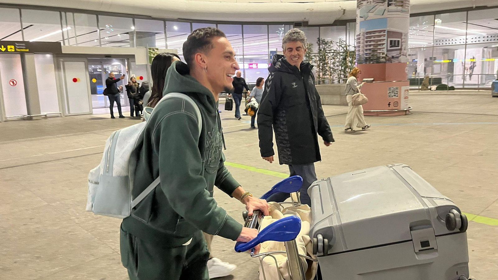 Antony, a su llegada anoche al aeropuerto de Málaga.