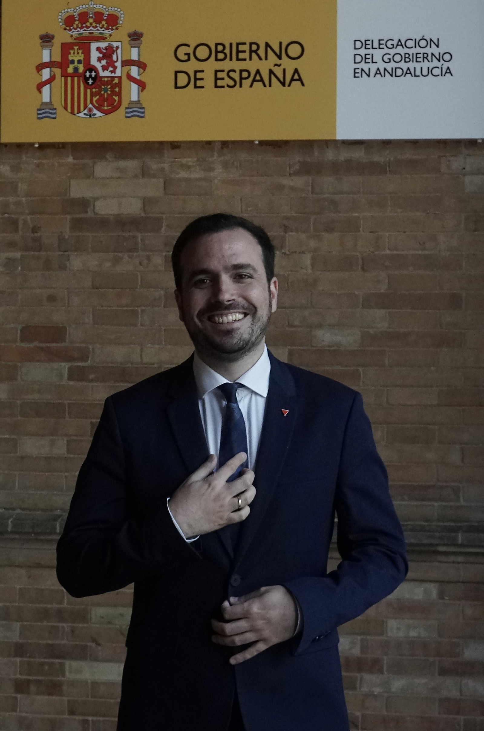 Alberto Garzón, ministro de Consumo, después de la entrevista.