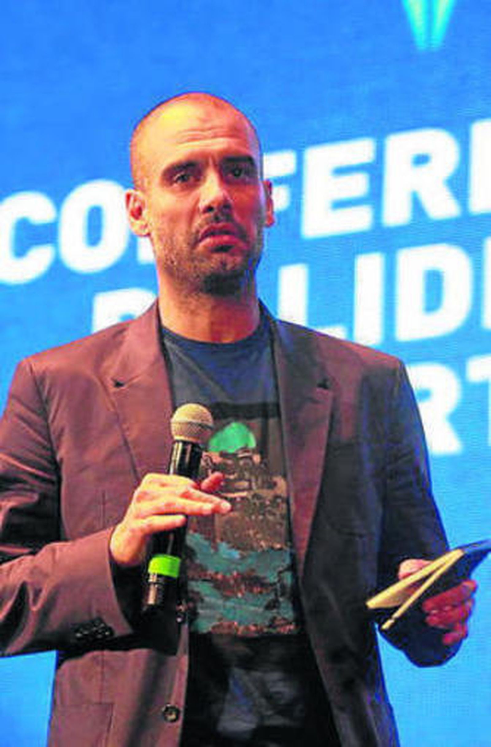 Pep Guardiola, ayer.