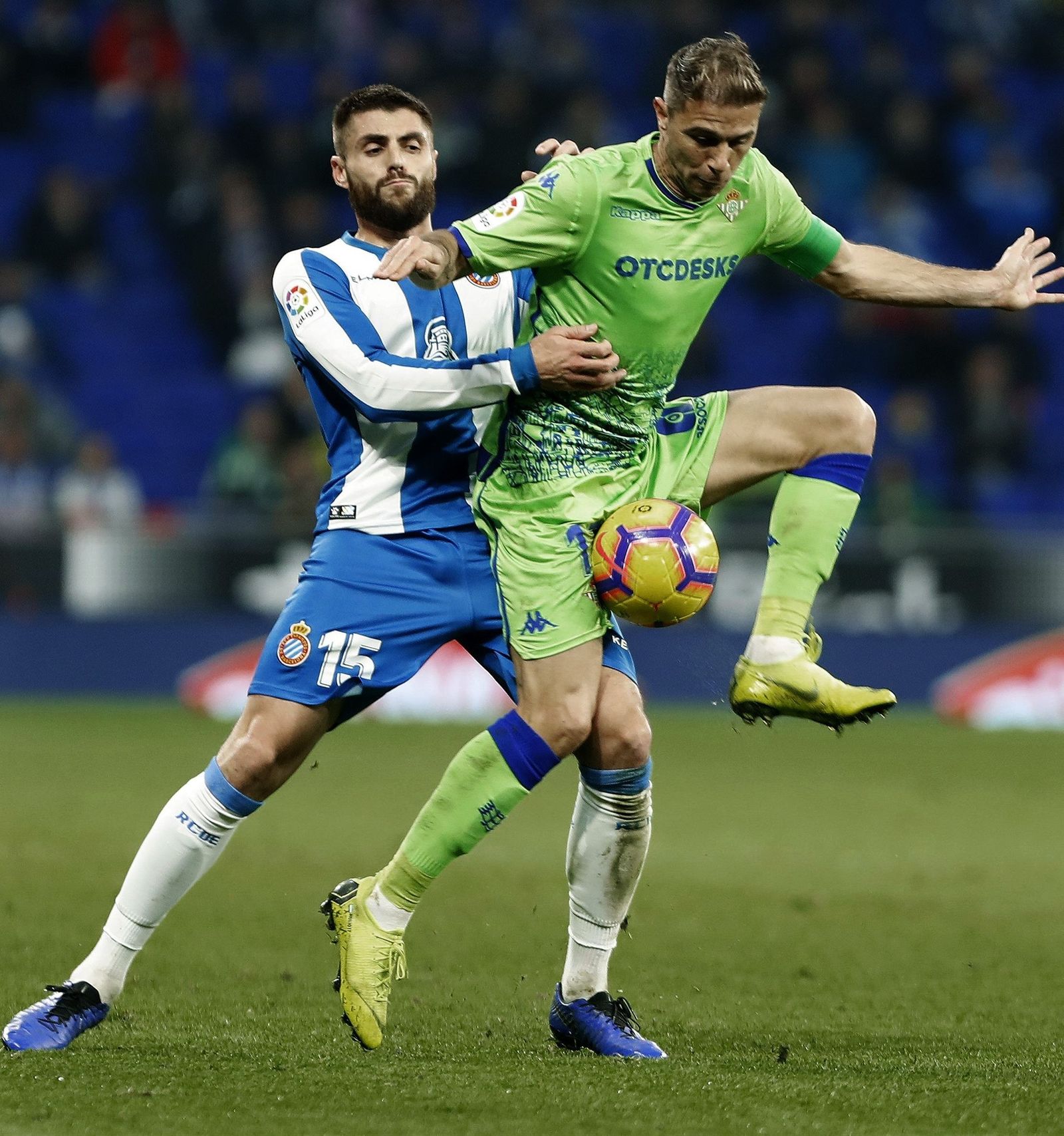 Joaquín durante un momento del encuentro de la pasada campaña ante el Espanyol.