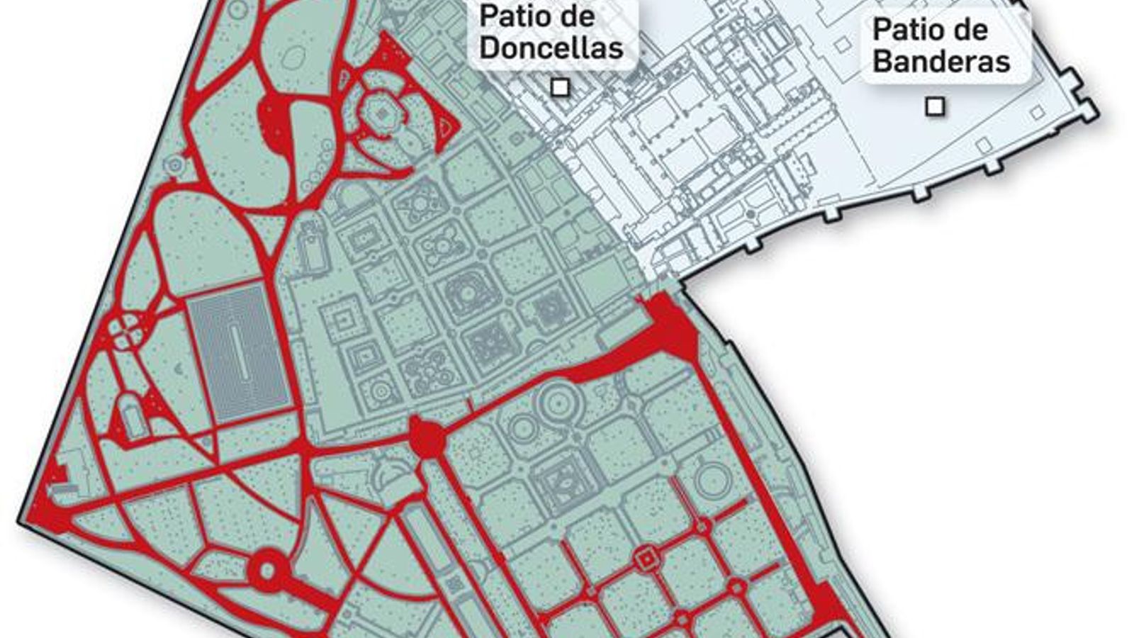 Los caminos que se repavimentarán.